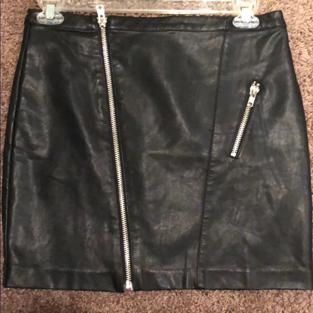 Black leather skirt